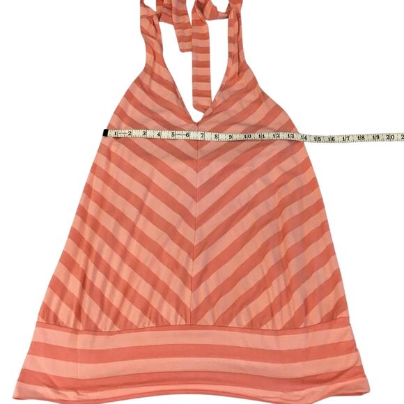 Ella Moss Orange Peach Creamsicle Chevron Stripe Halter Top Retro and Playful - Picture 12 of 16
